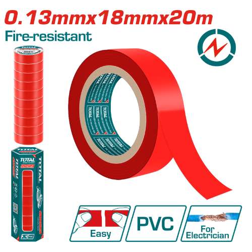 Total Pvc Insulation Tape 20M Red Professional THPET1012