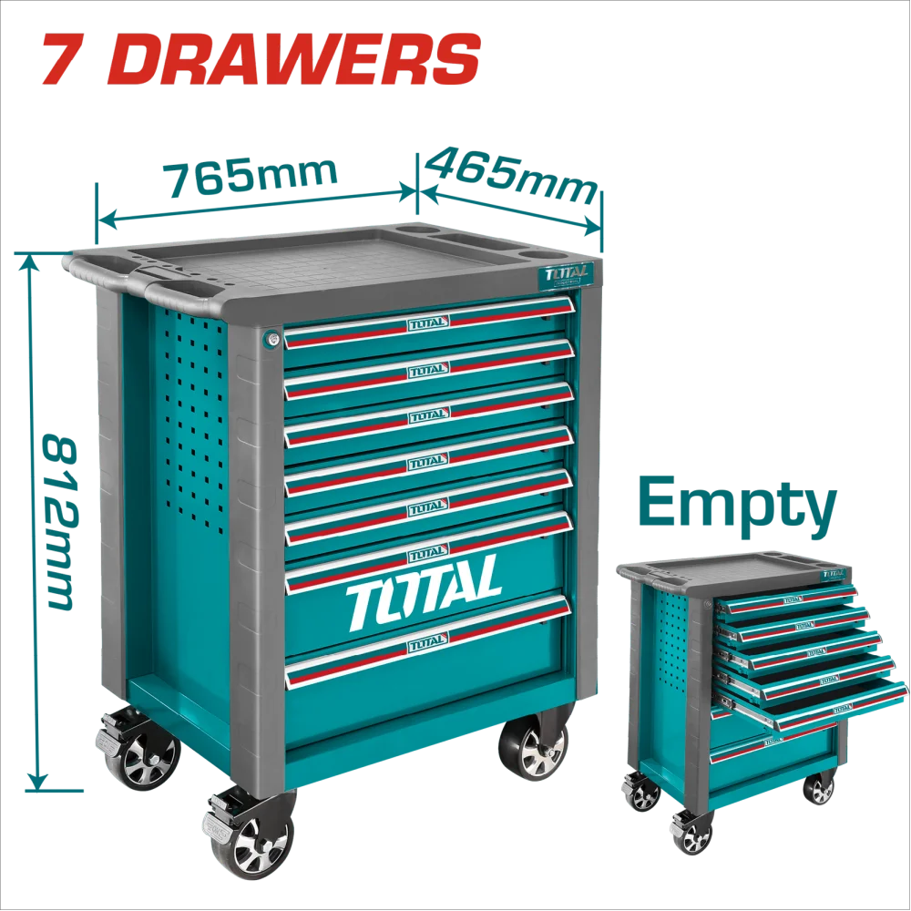 Total 7 Drawer Roller Cabinet (Empty) Professional THRC01071