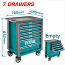 Total 7 Drawer Roller Cabinet (Empty) Professional THRC01071