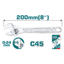 Total Adjustable Wrench 8"/200Mm Professional THT101083