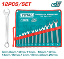 Total 12 Pcs Combination Spanner Set 6-24Mm With Pouch Professional THT1022121