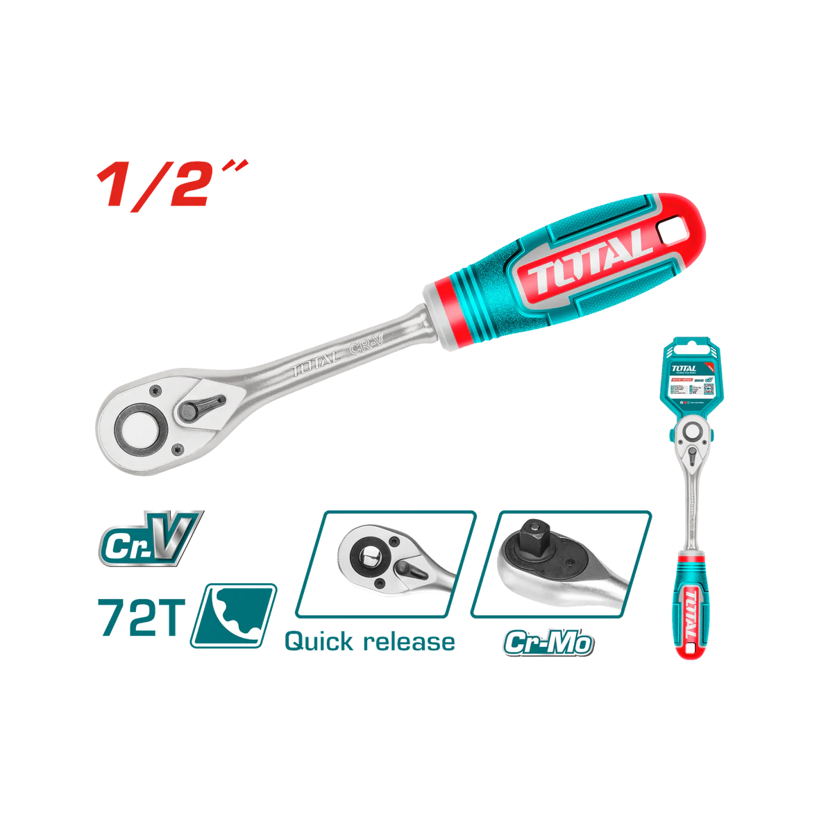 Total Ratchet Wrench 260Mm Professional THT106126