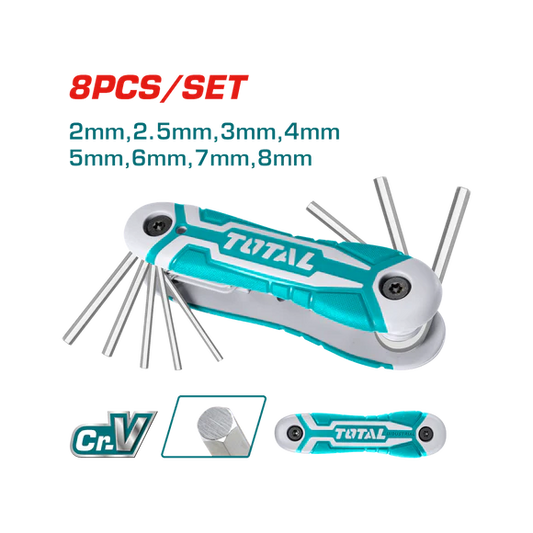 Total Folding Hex Key Set 2-8Mm Professional THT1061826