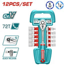 Total 12 Pcs 1/2" Socket Set 10-24Mm Professional THT141121