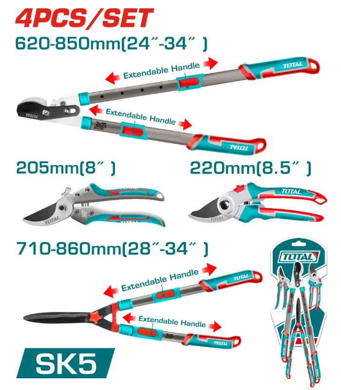 Total 4 Pcs Garden Tool Shears Set, Promo Reduced To Clear Professional THT1593401