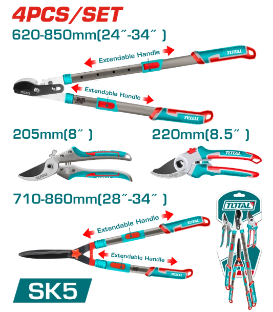 Total 4 Pcs Garden Tool Shears Set, Promo Reduced To Clear Professional THT1593401