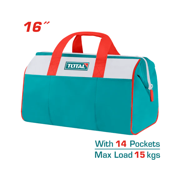 Total Tool Bag 16" Heavy Duty With Plastic Base  Professional THT16163