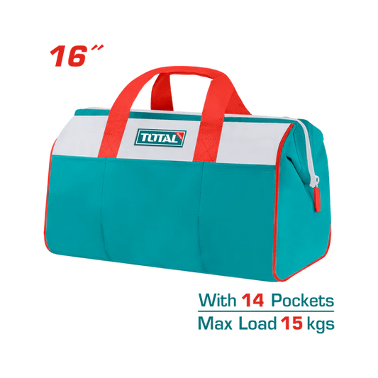 Total Tool Bag 16" Heavy Duty With Plastic Base  Professional THT16163
