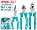Total 3 Pcs Pliers Set 6-8" Professional THT1K0301