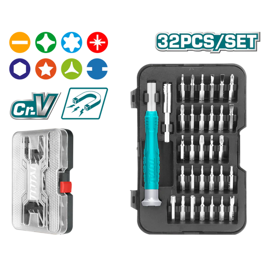 Total 32 Pcs Precision Screwdriver Set With Case Professional THT250PS0321