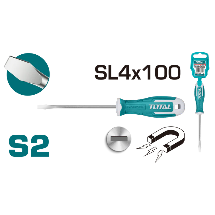 Total Slotted Screwdriver 4x100 Tht264100