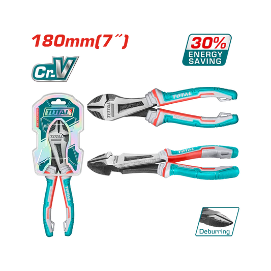 Total High Leverage Heavy-Duty Diagonal Cutting Pliers 7"/180Mm Professional THT27716S