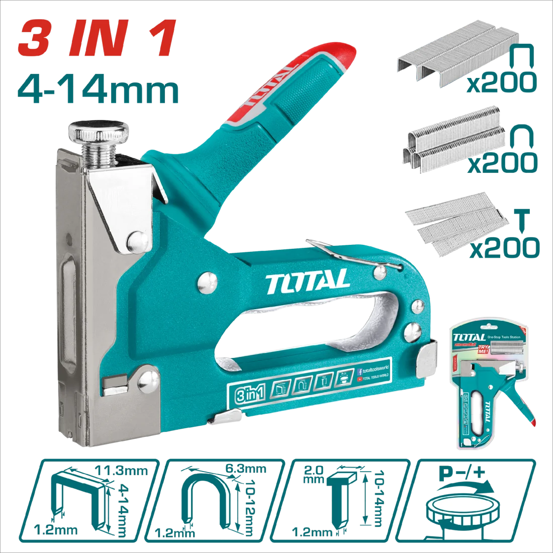 Total 3 In 1 Staple Gun Tht31143