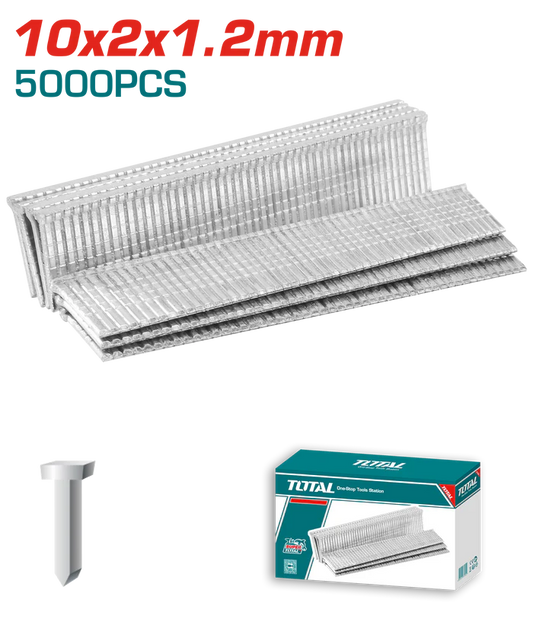 Total 10x2x1.2mm Brad Nail Set 5000pcs Tht39105