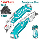 Total Box Cutter Utility Knife Heavy Duty With 5 Blade Storage Holder Built In Tht5116118