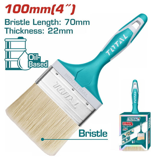 Total Paint Brush (Plastic Handle Covered Rubber) 4"/100Mm Professional THT84046