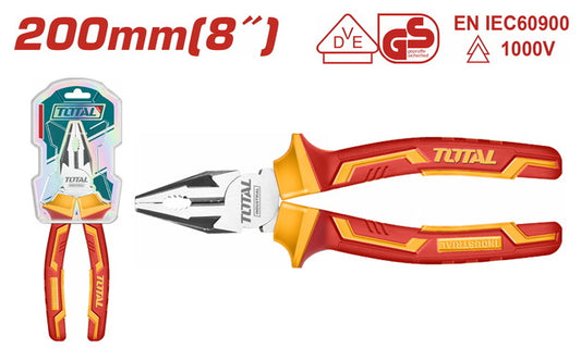 Total 1000V Insulated Combination Pliers 8"/200Mm Professional THTIP2181