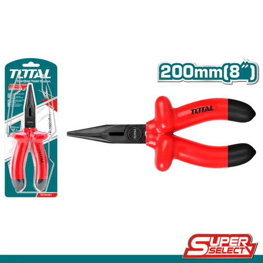 Total Insulated 1000V Long Nose Plier 8"/200Mm Professional THTIP381