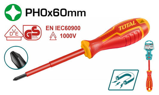 Total Insulated 1000V Screwdriver Ph0X60Mm Professional THTISPH060