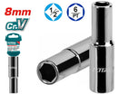 Total 1/2" Deep Hexagonal Socket 8Mm Professional THTST12083L
