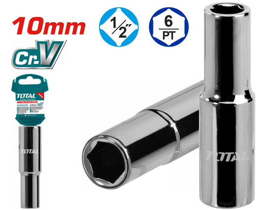 Total 1/2" Deep Hexagonal Socket 10Mm Professional THTST12103L