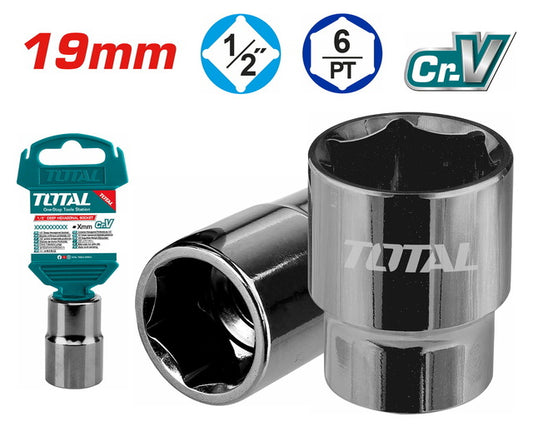 Total 1/2" Deep Hexagonal Socket 19Mm Professional THTST12193L