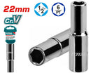 Total 1/2" Deep Hexagonal Socket 22Mm Professional THTST12223L