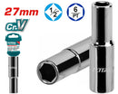 Total 1/2" Deep Hexagonal Socket 27Mm Professional THTST12273L
