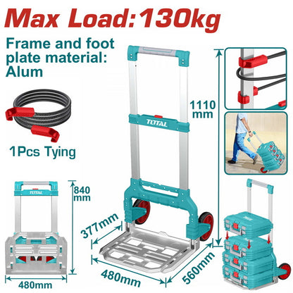 Total 4-Piece Foldable Tool Box + Trolley Combo