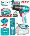 Total 20v P20s Brushless Cordless 96n.m Impact Drill Kit Tidli20968