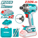 Total 20v P20s 230n.m Cordless Impact Driver Kit Tirli2023
