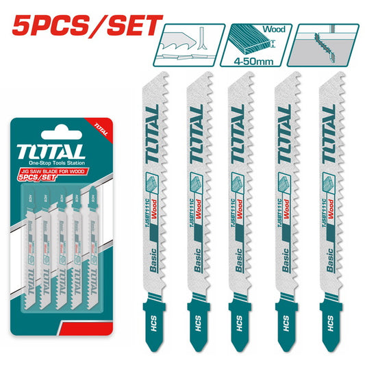 Total Jigsaw Blades For Wood 5pc Set Tjsbt111c