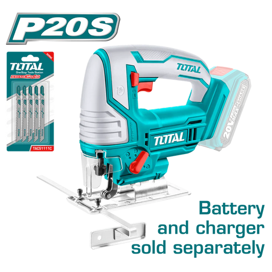 Total 20v P20s Cordless Jigsaw Solo 3000rpm Tjsli1008