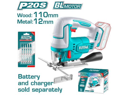 Total 20v P20s Cordless Jigsaw Solo 2400rpm Tjsli8501