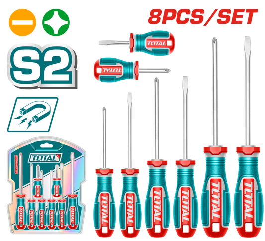 Total 8 Pcs Screwdriver Set With "dumpy" Scewdrivers Tksds0826