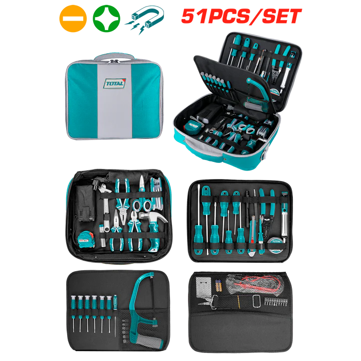 Total 51 Pcs Telecom Tools Set With Canvas Bag Professional TKTTSK0512