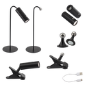 TL003 Bright Star BLACK RECHARGEABLE 3 IN 1 TABLE, CLIP&WALL 3W LED 4000K