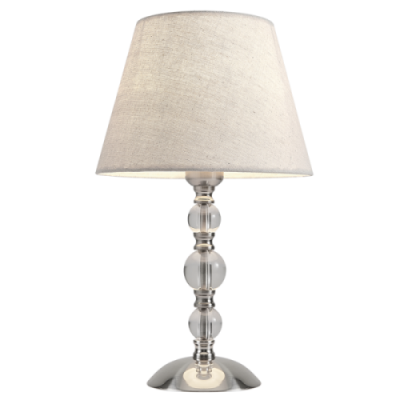 TL012 Bright Star SATIN SAT/CHR & CRYSTAL HESSIAN SHADE 1X40W ES