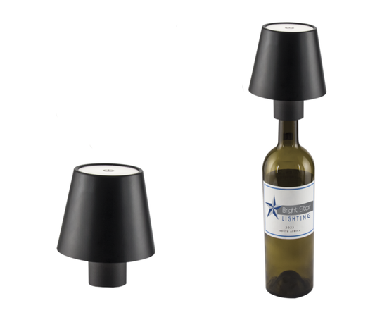 TL038 Bright Star BLACK RECHARGEABLE WINE BOTTLE LIGHT 2.5W 3000K