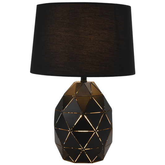 TL099 Bright Star BLACK BK METAL TABLE LAMP WITH SHADE 2X60W ES