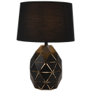 TL099 Bright Star BLACK BK METAL TABLE LAMP WITH SHADE 2X60W ES