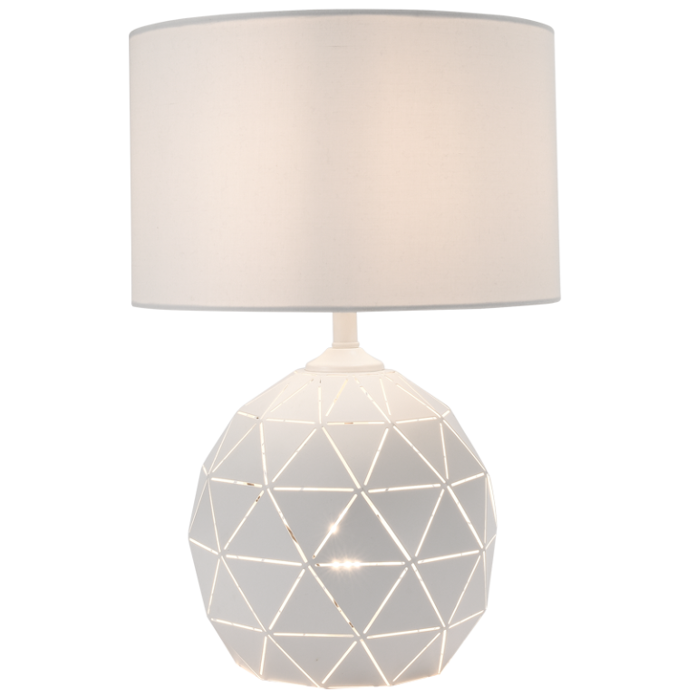 TL100 Bright Star WHITE WH METAL TABLE LAMP WITH SHADE 2X60W ES