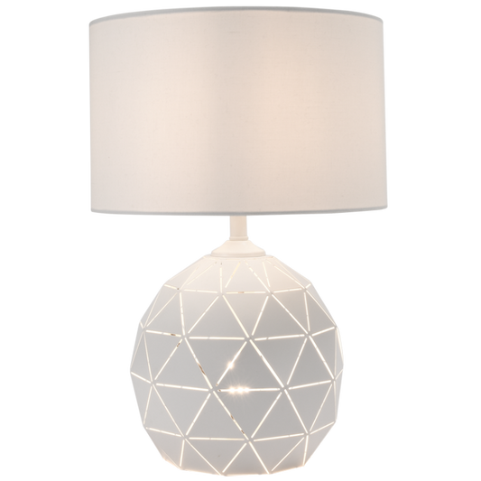 TL100 Bright Star WHITE WH METAL TABLE LAMP WITH SHADE 2X60W ES