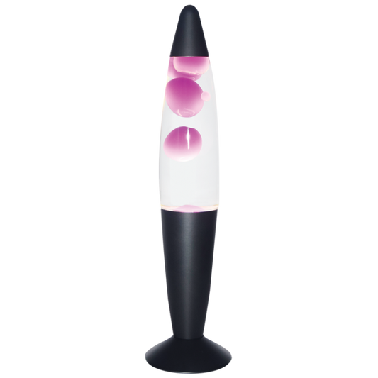 TL111 Bright Star PINK & CLEAR LAVA LAMP PINK & CLEAR MATT BLK BASE 1X20W R39 SES