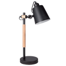 TL142 Bright Star BLACK METAL&WOOD WITH BLK METAL SHADE ADJ 1X60W ES