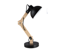TL193 Bright Star BLACK METAL AND WOOD DESK LAMP 1X60W ES