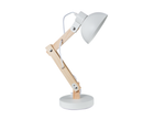 TL193 Bright Star WHITE METAL AND WOOD DESK LAMP 1X60W ES