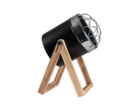 TL195 Bright Star BLACK POLISH CHR GRID METAL & WOOD TABLE LAMP 1X60W ES