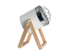 TL195 Bright Star WHITE POLISH CHR GRID METAL & WOOD TABLE LAMP 1X60W ES