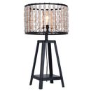 TL650 Bright Star BEAD METAL&WOOD BEAD MATT BLACK TABLE LAMP 1X60W ES